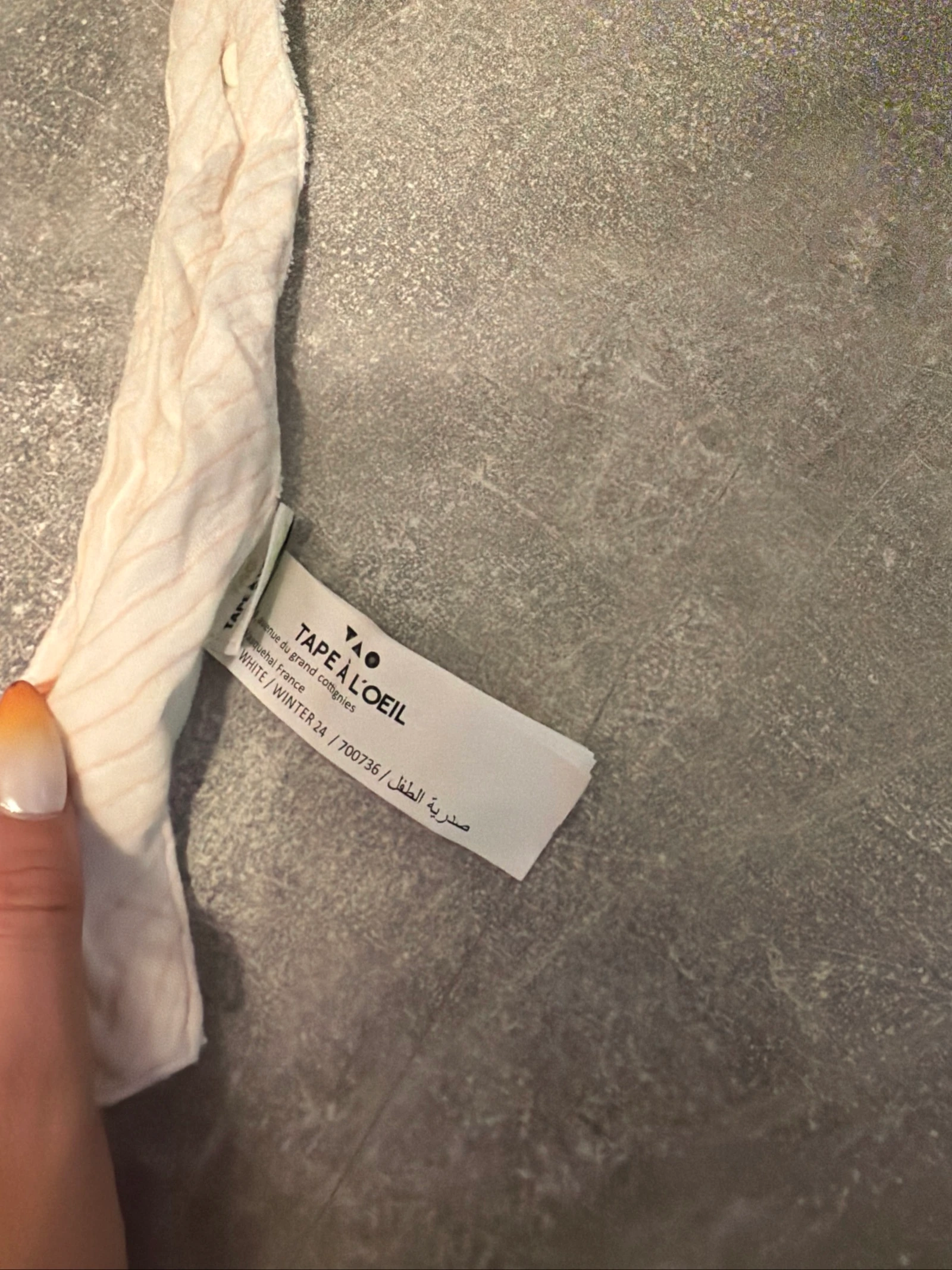 Light pink striped white bib tape à l’üeil in very good condition – photo 2